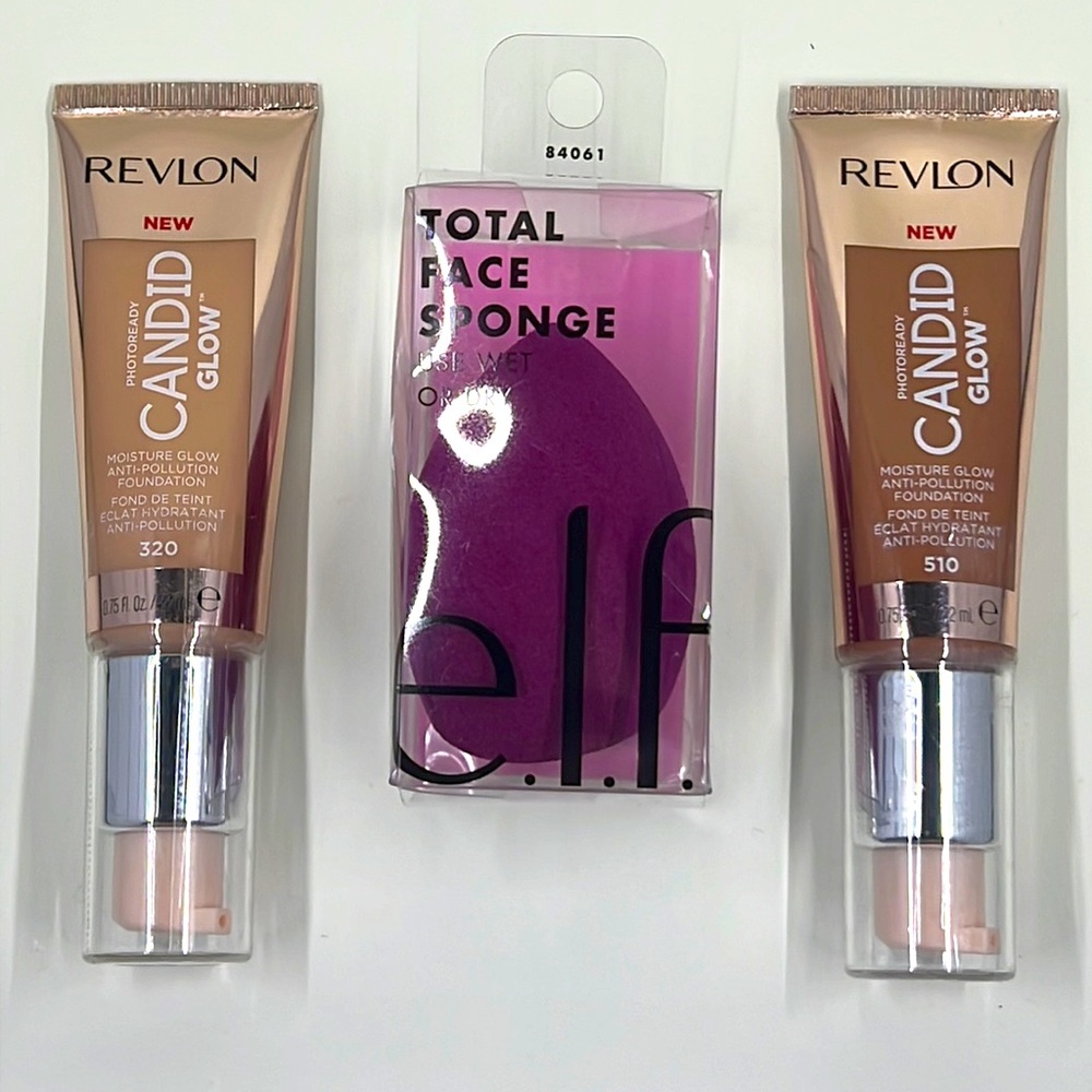 Elf sponge - REVLON CANDID Glow #510 and #320